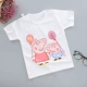 Trẻ em 1 mùa hè 2 tay áo ngắn 3T áo 4 bé 5 bông 6 áo 7 tuổi bé gái hoạt hình nửa tay áo chạm đáy áo thủy triều