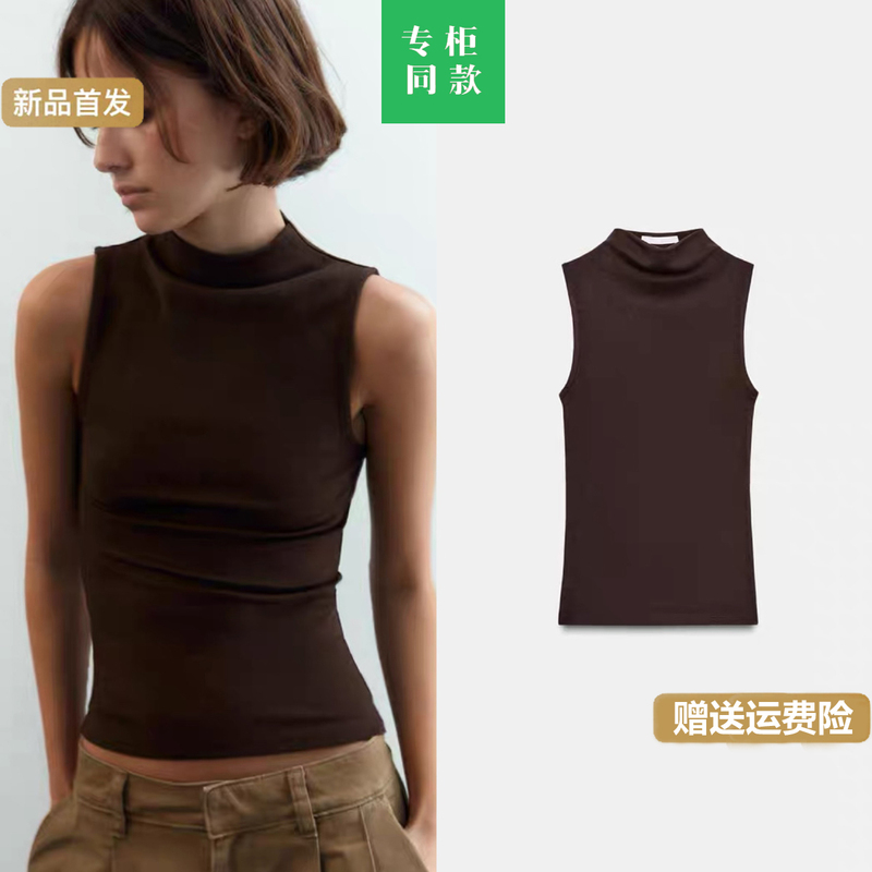 Cabinet 199! Za New Spring/Summer Casual Versatile Basic High-Neck Sleeveless Slim-Fit Pullover Short Top 3641871 Cabinet 199! Za New Spring/Summer Casual Versatile Basic High-Neck Sleeveless Slim-Fit Pullover Short Top 3641871