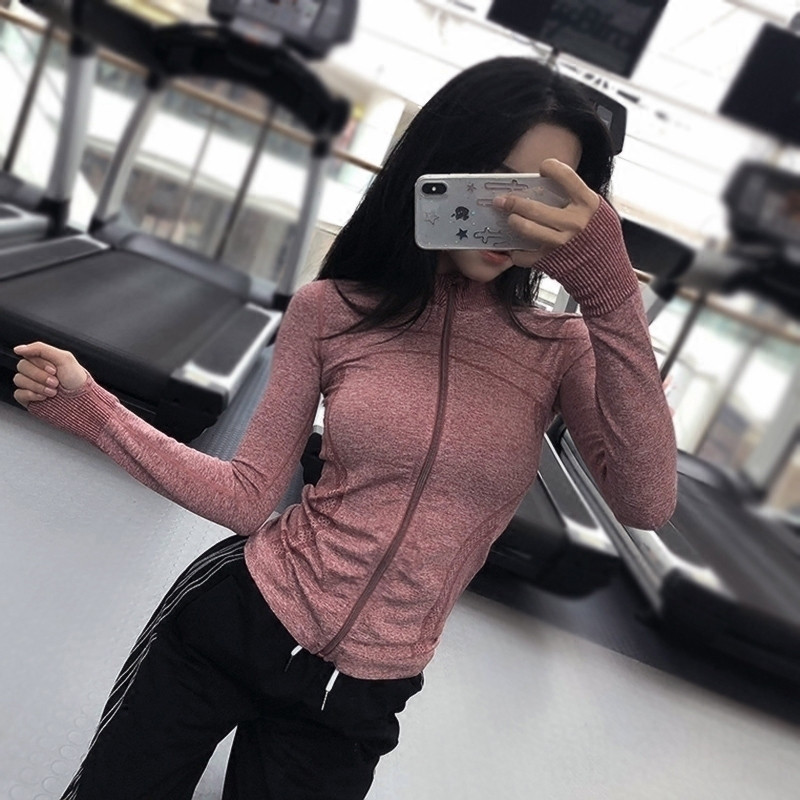 Net Red Fitness Jacket Sports Blouse Women Long Sleeve Speed Dry Tight Fit Elastic Running Yoga Cardigan Chauchsia Chauchsia