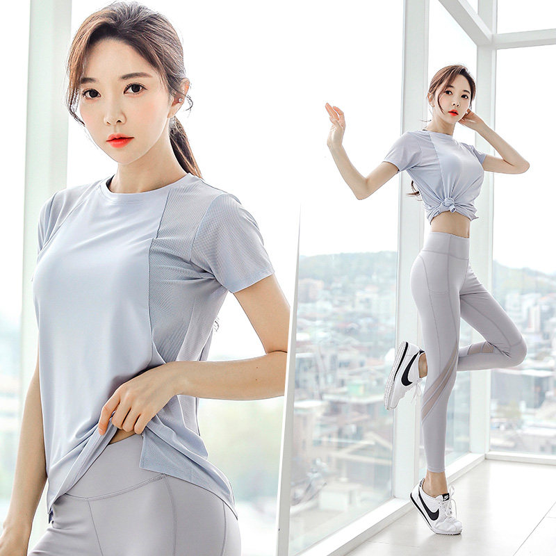 Yoga Suit Women's Summer Tennis Red Professional Sports Suit High-end Fashion Sexy Gym Short Sleeve Speed Dry Clothing Thin