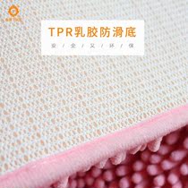 (Ying Merry) Pure color Snow Neill thickened ground mat Bedroom door padded bathroom Bathroom With Water Absorbent Ground Mat