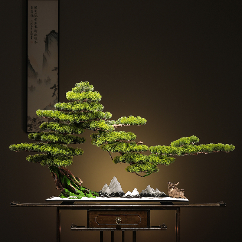 Welcome Pine Ornament Bonsai New Chinese Style Entrance Hall Living Room Office Hotel Club Decoration Landscape Landscaping Welcome Pine Ornament Bonsai New Chinese Style Entrance Hall Living Room Office Hotel Club Decoration Landscape Landscaping