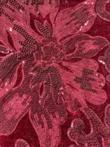 Heavy velvet sequin embroidery Chinese style cheongsam Hanfu dress fabric thick 1 6 meter width