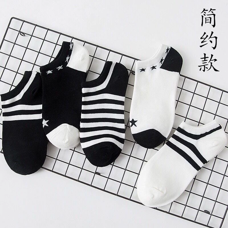 [Mười đôi] Tất, tất nam, tất đi thuyền, tất nam, chất khử mùi, thấm mồ hôi, thoáng khí Vớ thể thao 3 đôi 5 đôi - Vớ thể thao