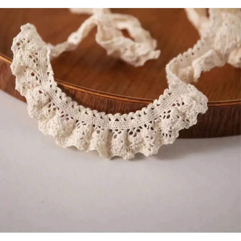 Elastic Lace 5m Cotton Thread Hollow Lace Trim Accessories Decoration Handmade DIY Clothing Sofa Lace Collar