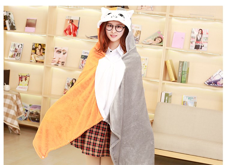 Cape khăn choàng dễ dàng khăn choàng chăn giải trí chăn quilt tay áo chăn mền hat đội mũ trùm đầu cloak thoải mái gấu chăn