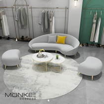 Minimalist modern reception room Guest Arc Sofa Tea Table Composition Office Creative Alien Light Luxury Business Flannel