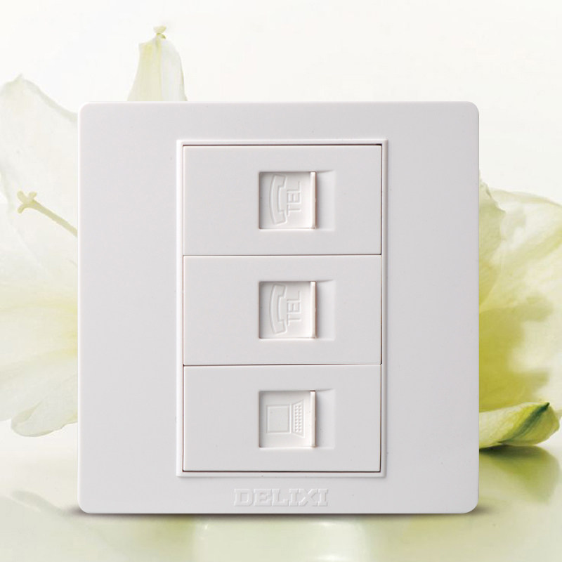 Delixi switch wall panel CD301 one computer two telephone network information network port broadband socket
