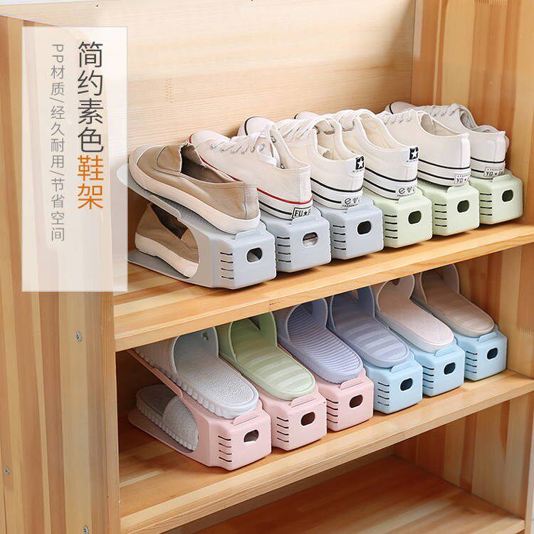 Shoe rack One-piece household space-saving adjustable shelf Double-layer shoe holder Dormitory shoe cabinet Shoe storage artifact