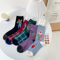 South Korean designer to create cute little kitty socks personality with long cylinder male and female socks