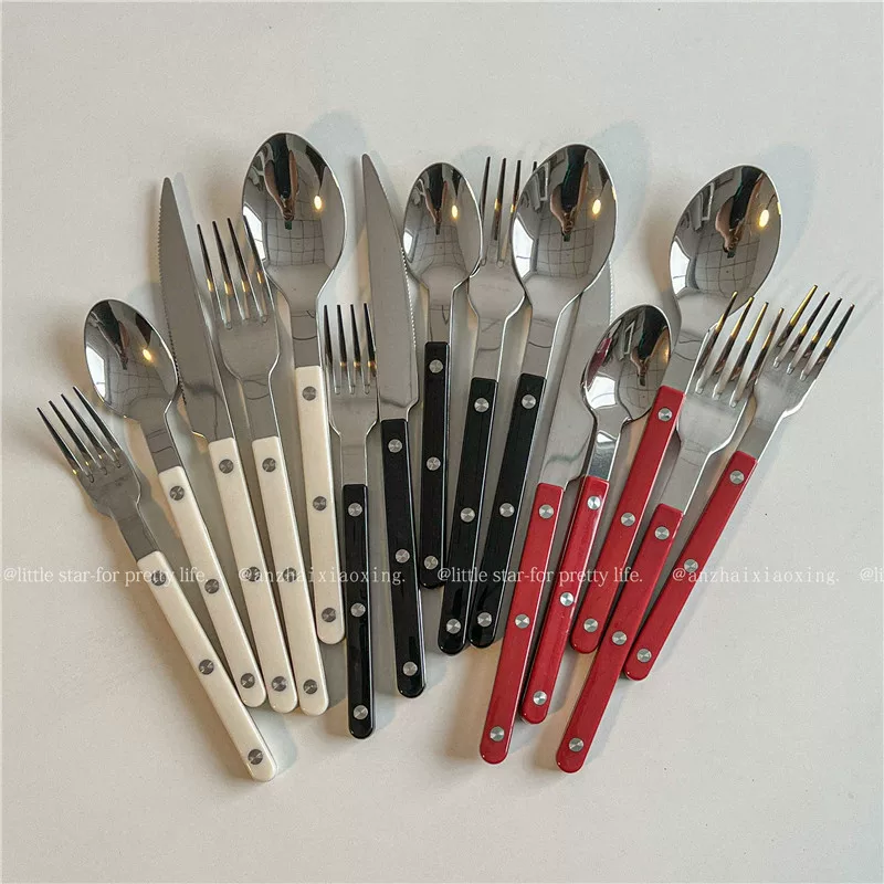 Десертная вилка из нержавеющей стали с ретро-фруктами, французский стиль