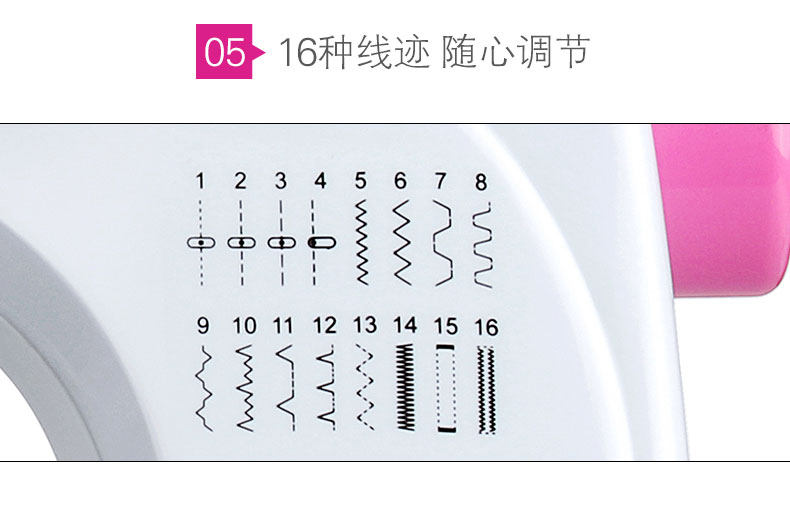 芳华 508 家用电动台式一体缝纫机 16种线迹 图5