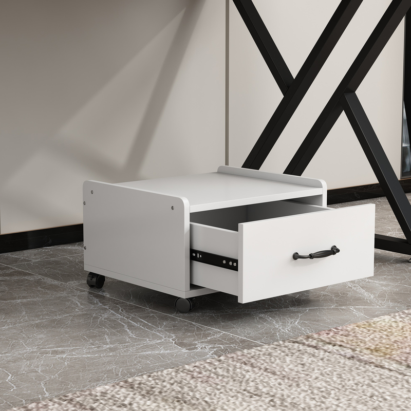 【No Assembly Required】Solid Wood Under-Desk Printer Storage Rack Document Organizer Copier Scanner Stand