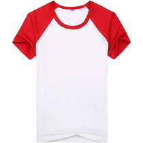 T-shirt custom round neck raglan shoulder red black pure cotton T-shirt DIY custom class clothes custom to print font shirt