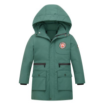 Boy girl with medium long version Korean version down jacket thickened blue black red green jacket Grand Tong Liancap cotton padded jacket Winter