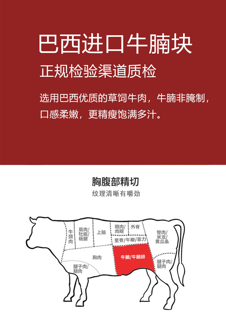 庄野牧场 澳洲进口 安格斯牛腩块  3斤 非腌制 整切0添加 图4