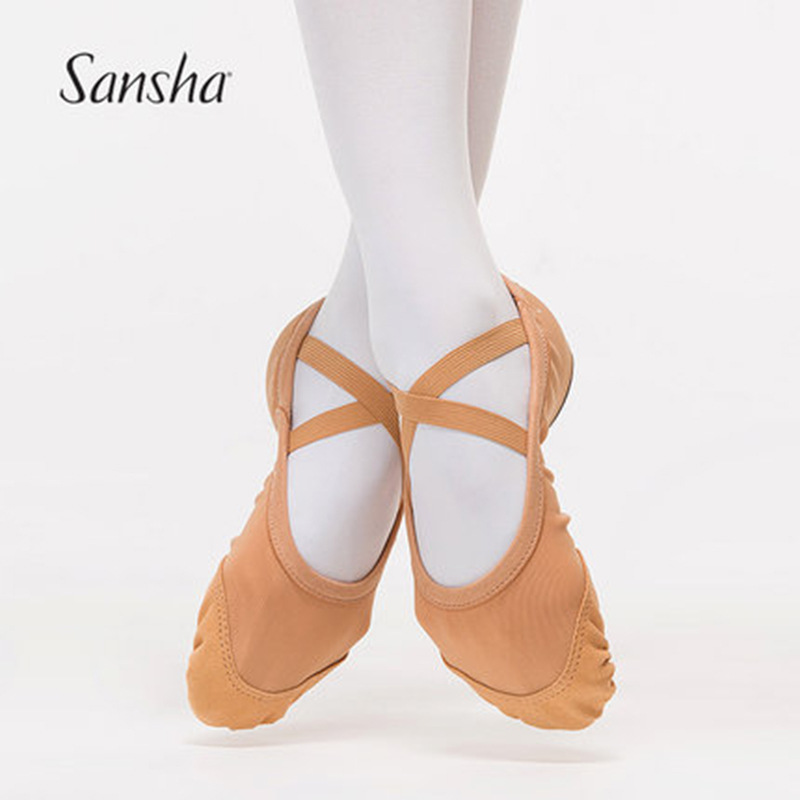 Three Sand Art Examination Soft Bottom Gymnastic Shoes Dance Shoes Women Adults Ballet Shoes Breathable Elastic Net Face Practicing Cat Paw Shoes