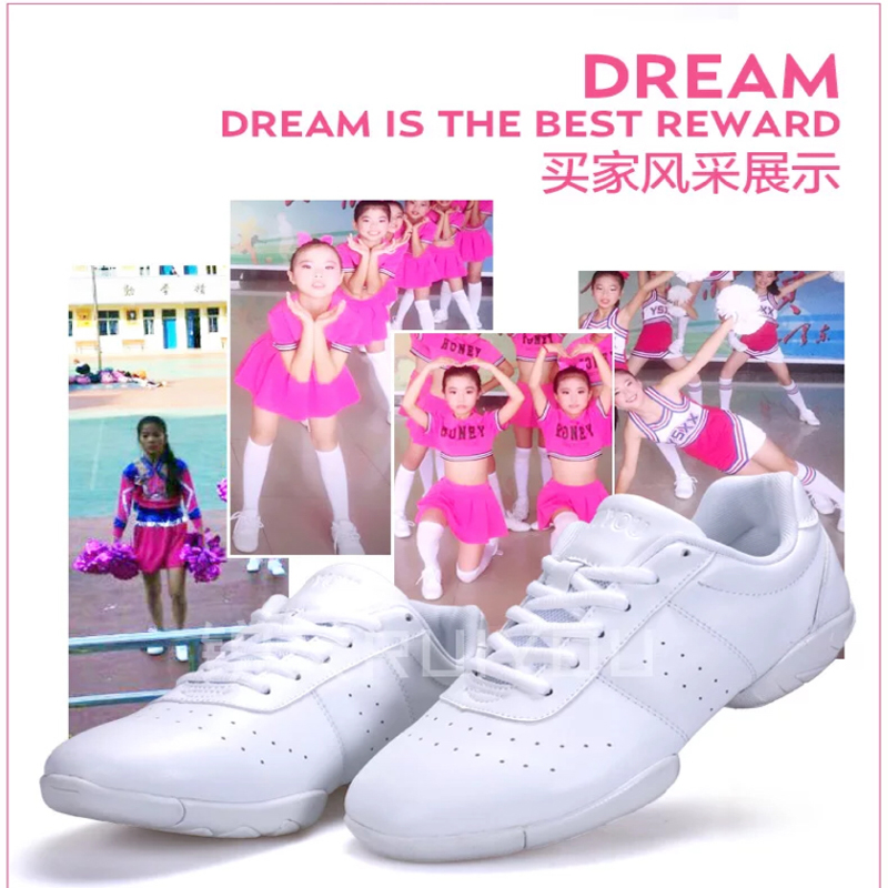Professional cheerleading competition competitive shoes men's and women's adult training shoes children's small white shoes student aerobics sports shoes