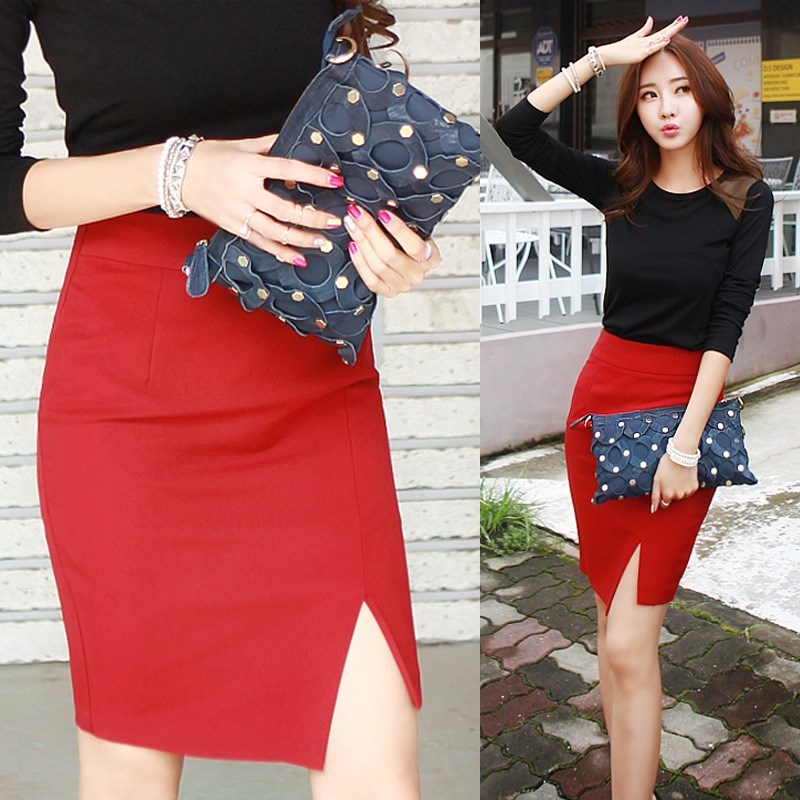 Hip skirt Women's winter anti-light skirt Short skirt Wrap skirt Short bag skirt Professional trouser skirt One-step skirt 