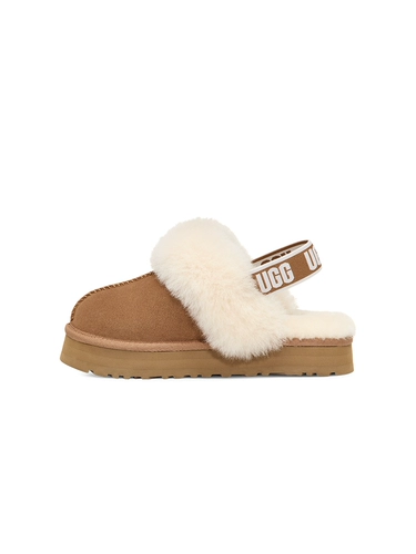 UGG Детские туфли шерстяные тапочки для девочек эластичная полоса пушистая толстая подошва на открытом воздухе ленивые меховые туфли 1130395K