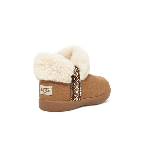UGG Детские туфли 23 осень и зимняя новая девочка Снежные ботинки с шерстяной молнией 1143659T