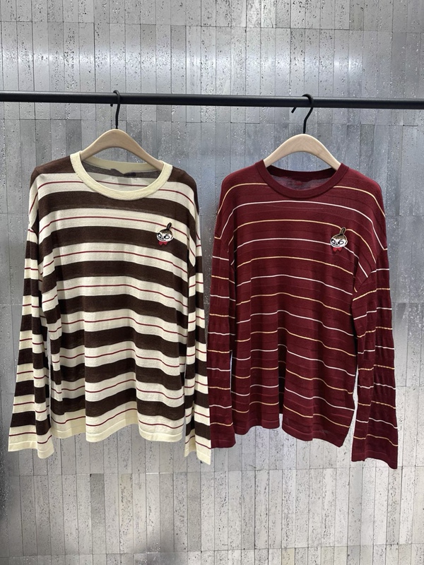 [Moomin Series] Authentic 2026 Autumn New Product Xiaomei Zhangzai Lightweight Striped Knit Sweater Mbf3Swt031
