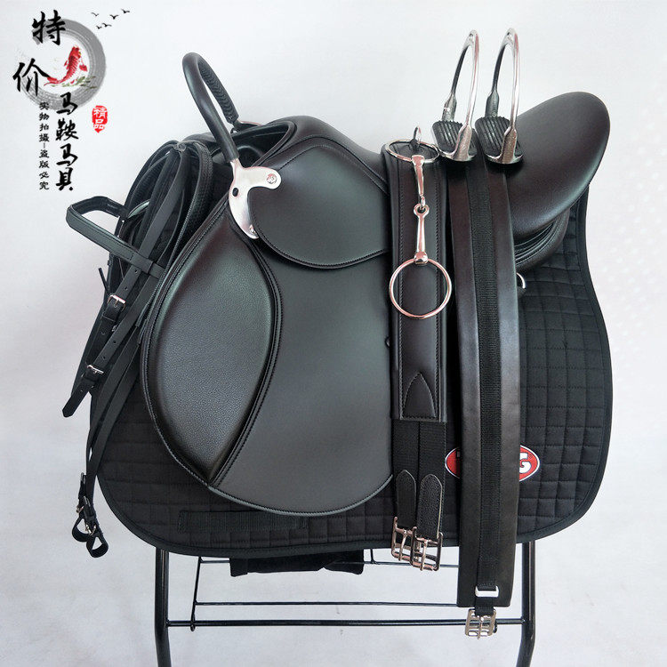 Wild horse saddle Double belly belt comprehensive saddle Knight saddle Equestrian endurance comprehensive saddle full set