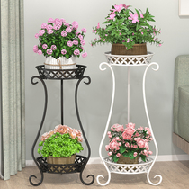 Shelf Interior Shelf Metal Iron Art Eurostyle Flower Shelf Pendulum with light lavish Living room upscale Landing Flower Pots