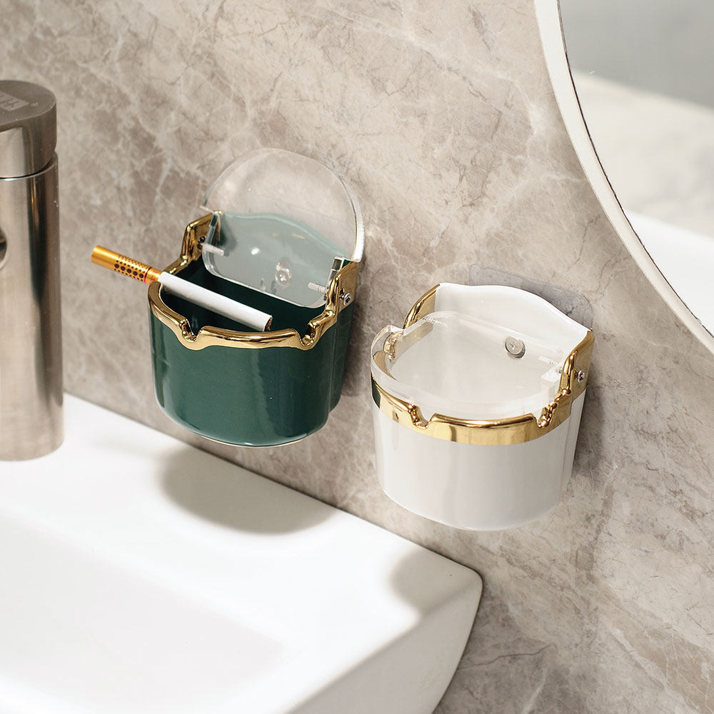 Makeup Room Toilet Wall-mounted Tobacco-Ashtray Mesh Red high end Ashtray Light Extravagant Creative Nordic Wind Superior Feel Covered