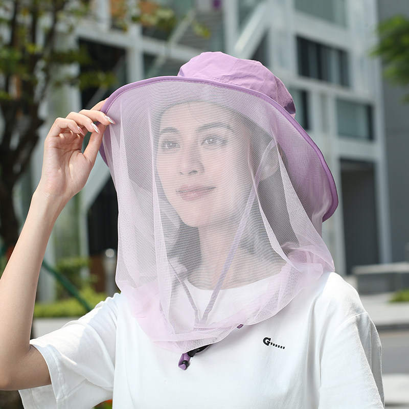 Rural work workmanship beekeeper sunscreen hat sun posing for children Outdoor mountaineering extraction tea Anti-mosquito fishing hat veil
