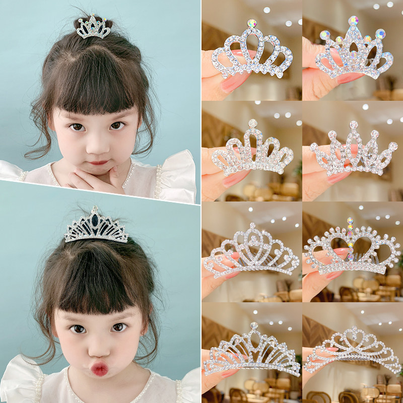 61 Children's Day Accessories Girls Crown Princess Children Crown Princess Children Festival Events Dance Performances Ornament Decorated Hairpin