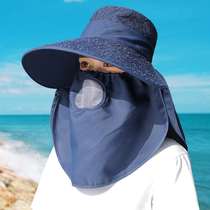 Sun hat female sunscreen Anti-UV 2021 new riding electric car hat Summer full face suncap Ocean Fashion