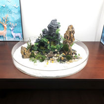 Transparent Round Water Cylinder Acrylic Table Organic Glass Micro Round Table Banquet Sandfish and shrimp Flat