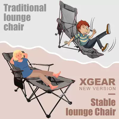 Outdoor folding recliner Multi-function backrest Beach fishing field leisure stool Portable ultra-light lunch break nap chair