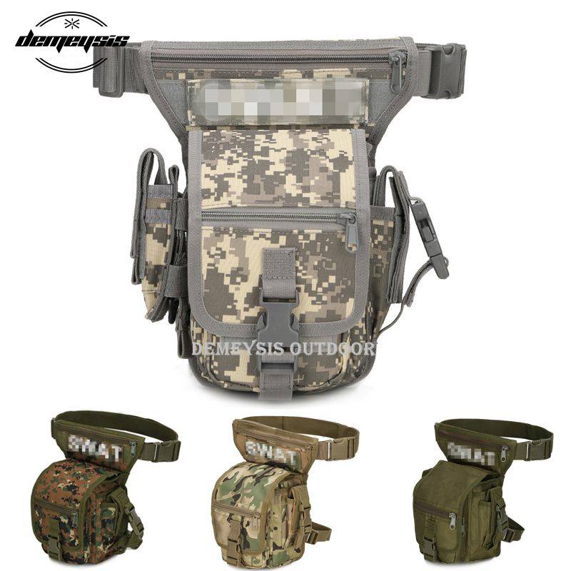 Camouflage multi-functional tactical leg bag outdoor motorcycle riding leg hanging bag eat chicken waist leg hanging bag leg bag