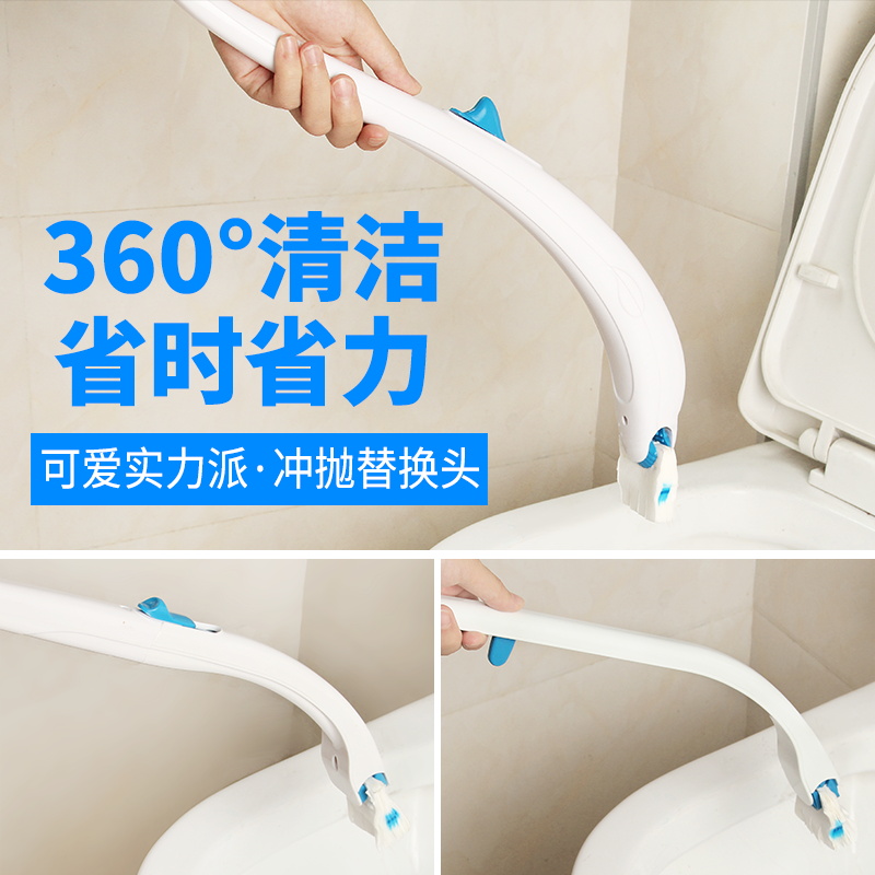 Disposable toilet brushed wall-mounted wall-free day-style no-angle washout replacement brushed head lotion soft wool cotton