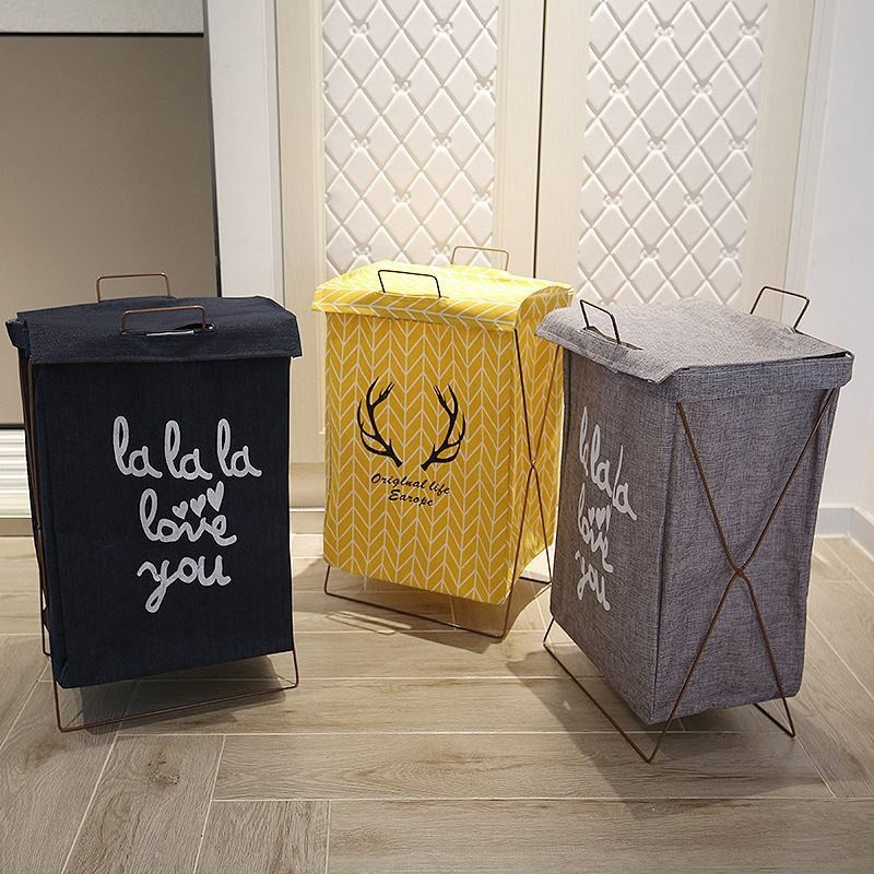 Large dirty clothes storage basket with cover net red model change laundry basket dormitory towel basket dirty clothes basket bedroom clothes basket