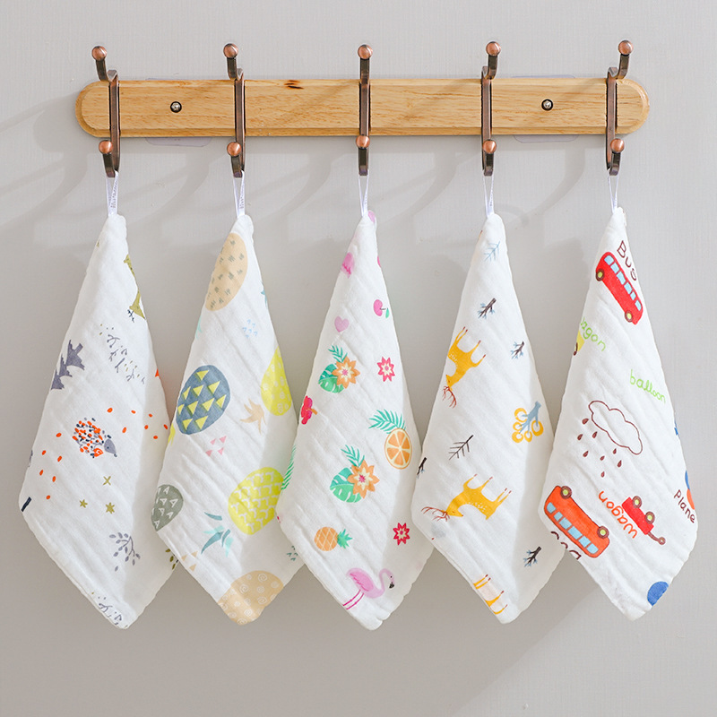 Six-Layer High-Density Pure Cotton Baby Gauze Soft Absorbent Face Towel Children's Baby Square Towel Saliva Towel Handkerchief