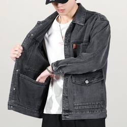 Autumn and winter denim jacket 2023 new Japanese trendy brand high-end multi-pocket workwear loose large size men's jacket