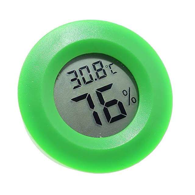 Round Electronic Temperature and Humidity Meter for Reptiles, Electronic Temperature and Humidity Meter for Acrylic Reptile Enclosure, Reptile Enclosure Thermometer