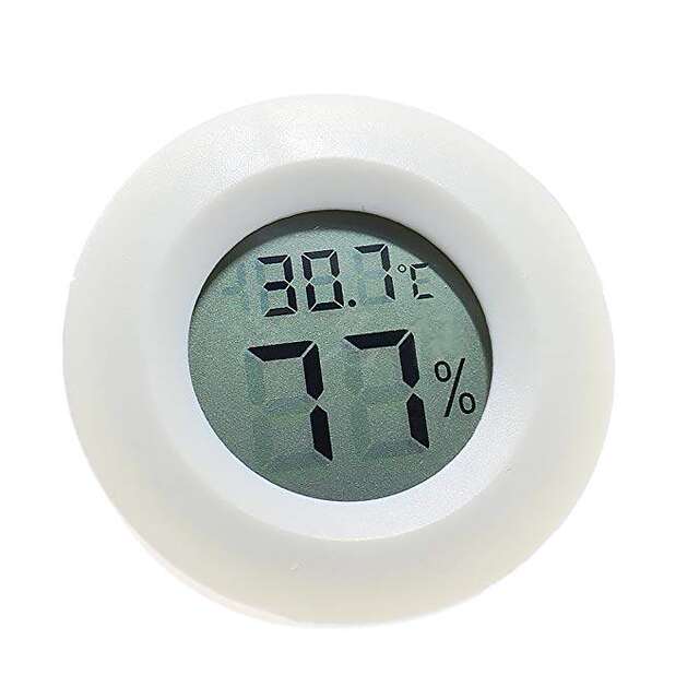 Round Electronic Temperature and Humidity Meter for Reptiles, Electronic Temperature and Humidity Meter for Acrylic Reptile Enclosure, Reptile Enclosure Thermometer