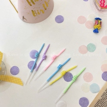 Korea ins loveisgiving colorful fresh Spiral bending Twisted Candle Birthday cake candle