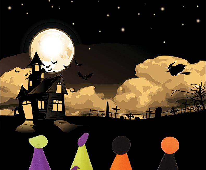 Halloween ăn mặc cung cấp tự làm 骷髅 mũ phớt phù thủy mũ trẻ em mẫu giáo mũ bí ngô - Sản phẩm Đảng / Magic / Hiệu suất