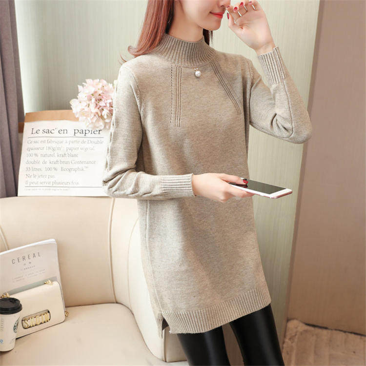 【时尚秋冬款】女士毛衣女加厚2019新款冬装宽松中长款加绒打底衫