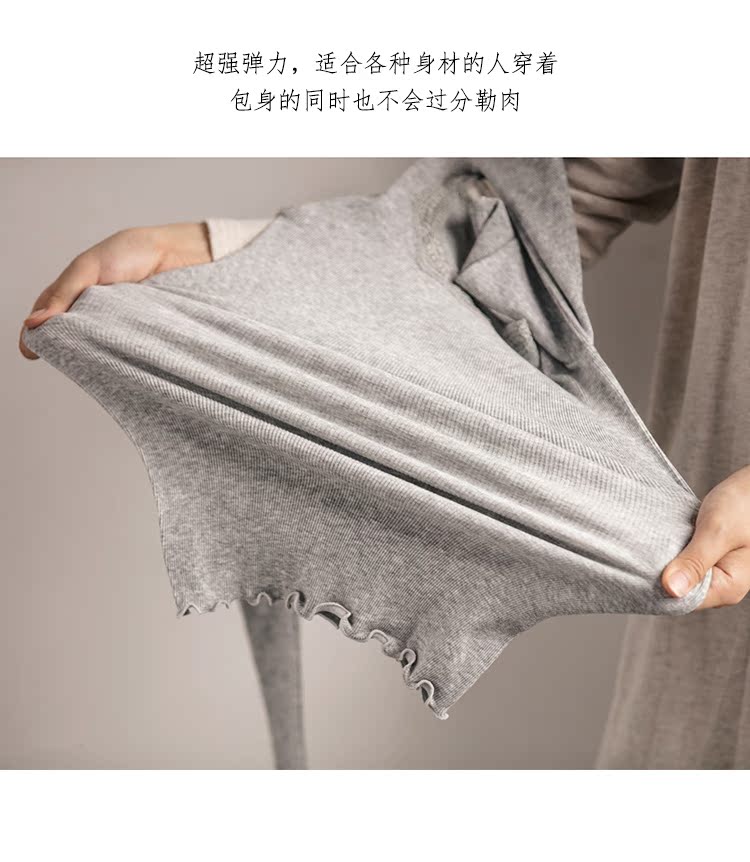 Tự sưởi ấm modal áo khoác bằng nhựa mùa thu và mùa đông cổ tròn lớn mà không có dấu vết đàn hồi cao phần mỏng đồ lót nhiệt mùa thu quần áo - Áo ấm áo giữ nhiệt big size