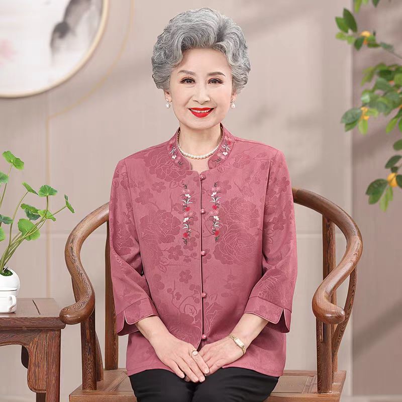 Seniors' Summer Blouses, Grandma's Shirts, Old Ladies' Spring Clothes, Grandma's Wedding Clothes, Elderly Mother's Tops