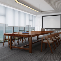Nordic solid wood conference table long table simple modern large conference table and chair combination desk conference room original wooden table