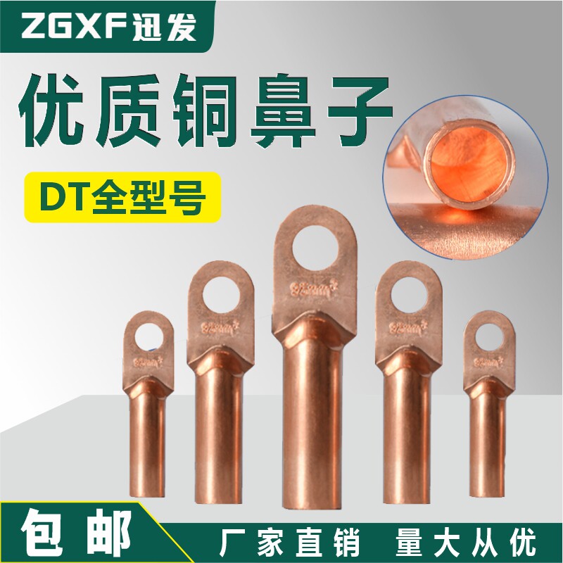 DT copper nose 10-300 square tinned cable plug oil copper connector plated white copper wire nose terminal B grade