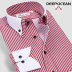 Áo sơ mi sọc dọc biển sâu tay dài tay nam Slim kinh doanh áo sơ mi cotton miễn phí hot thường thanh niên mùa đông Hàn Quốc sơ mi dài tay Áo