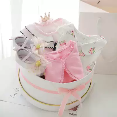 Newborn gift box set cotton spring and autumn jumpsuit Harbin female baby Full Moon gift bag high-end gift